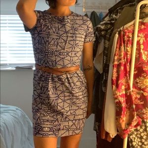 Blue and white dress